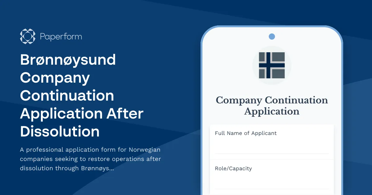 Brønnøysund Company Continuation Application After Dissolution