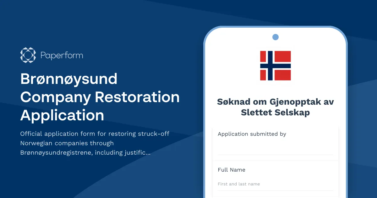 Brønnøysund Company Restoration Application