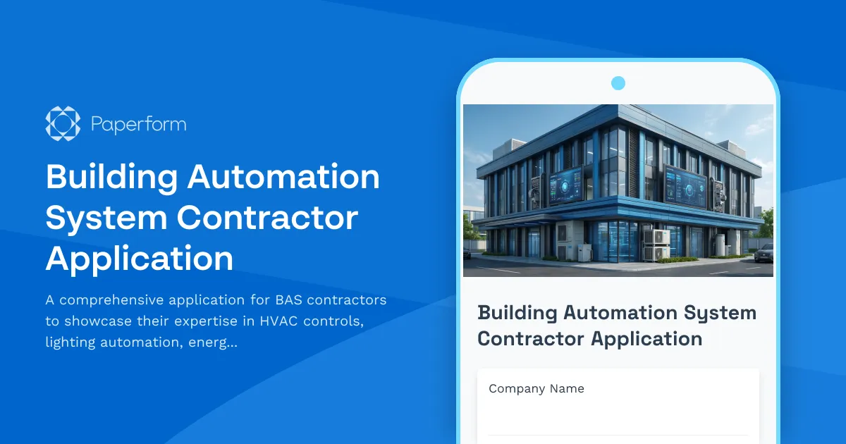 Building Automation System Contractor Application