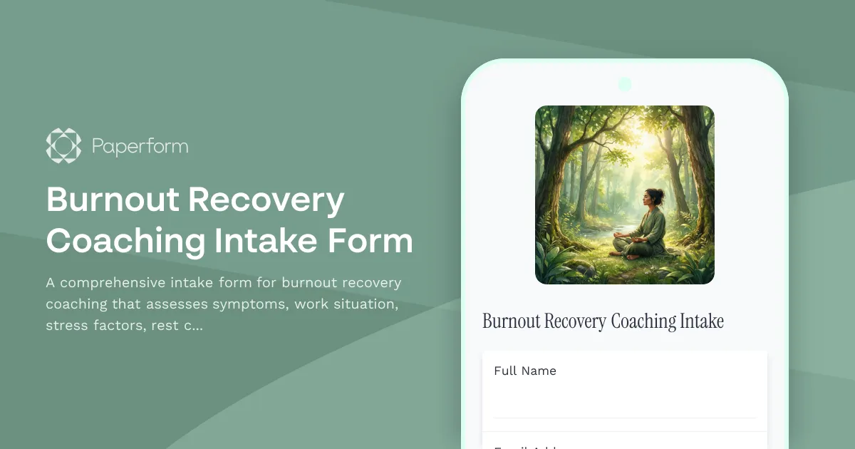 Burnout Recovery Coaching Intake Form