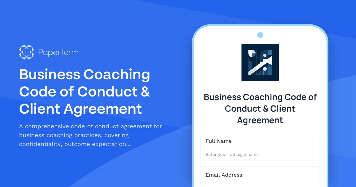 Business Coaching Code of Conduct & Client Agreement