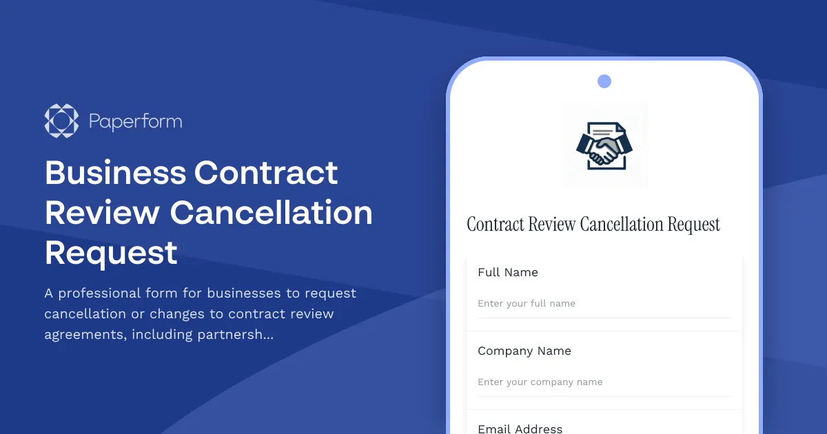 Business Contract Review Cancellation Request
