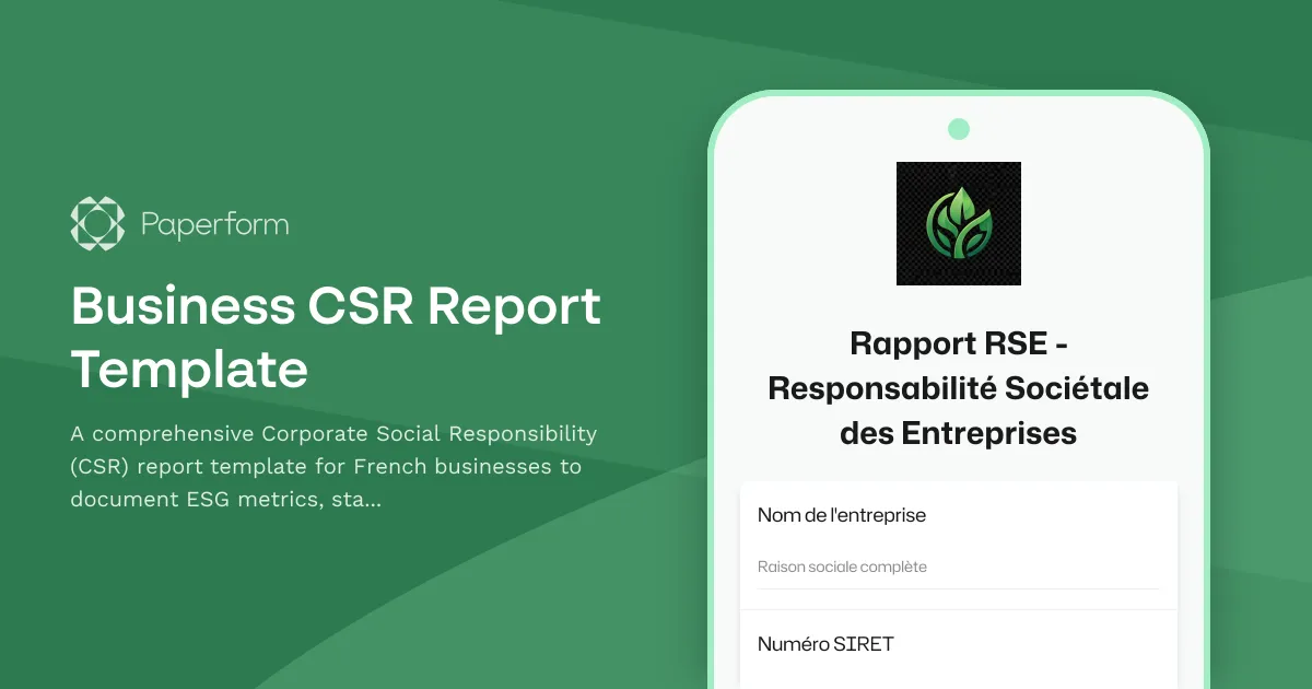 Business CSR Report Template