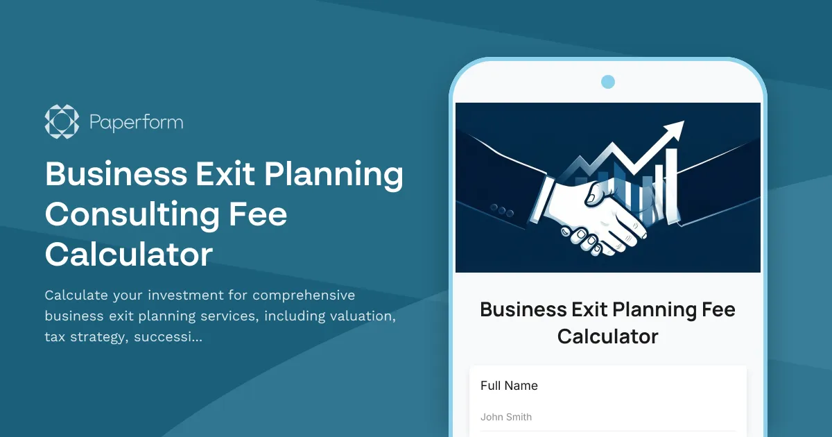 Business Exit Planning Consulting Fee Calculator