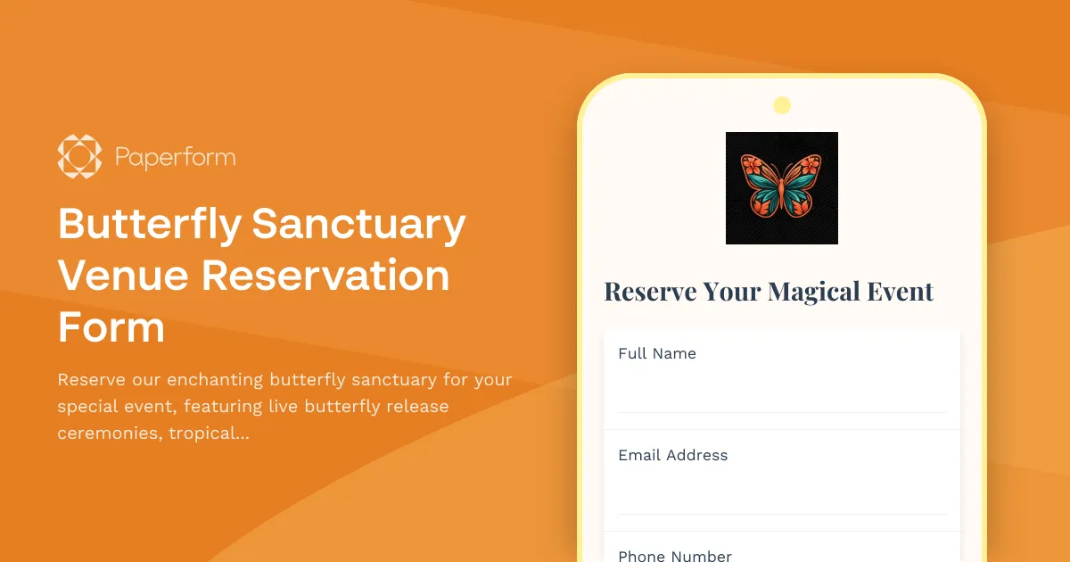 Butterfly Sanctuary Venue Reservation Form