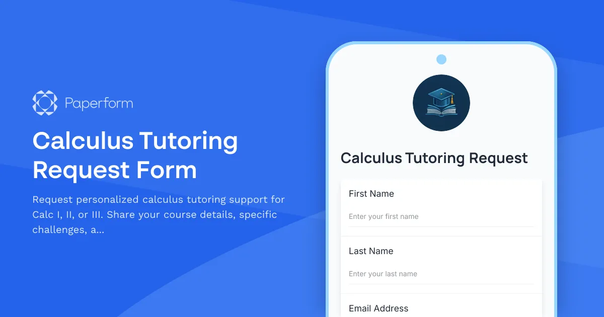 Calculus Tutoring Request Form
