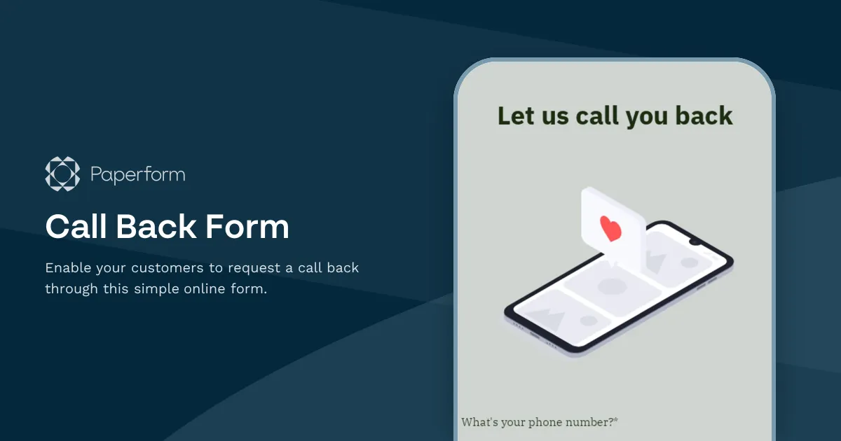 Call Back Form