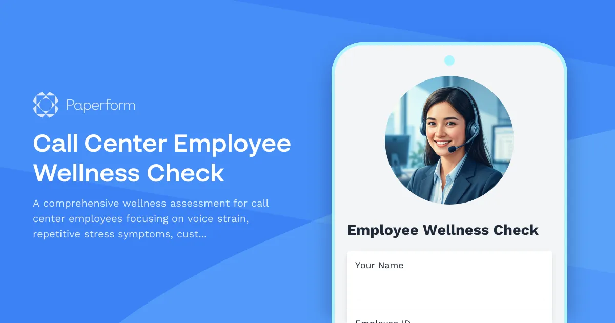 Call Center Employee Wellness Check