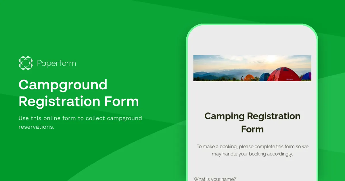 Campground Registration Form