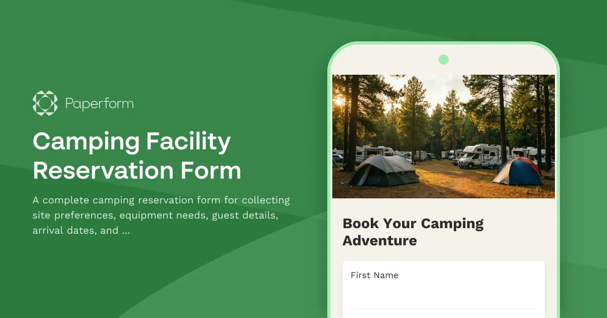 Camping Facility Reservation Form
