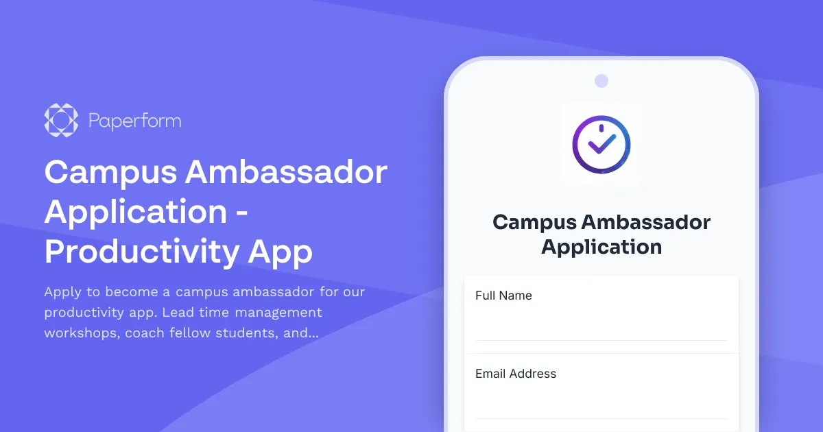 Campus Ambassador Application - Productivity App