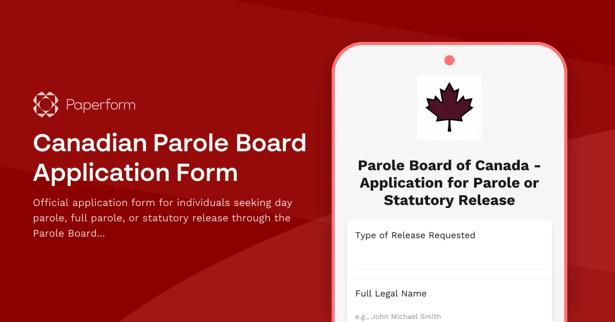 Canadian Parole Board Application Form