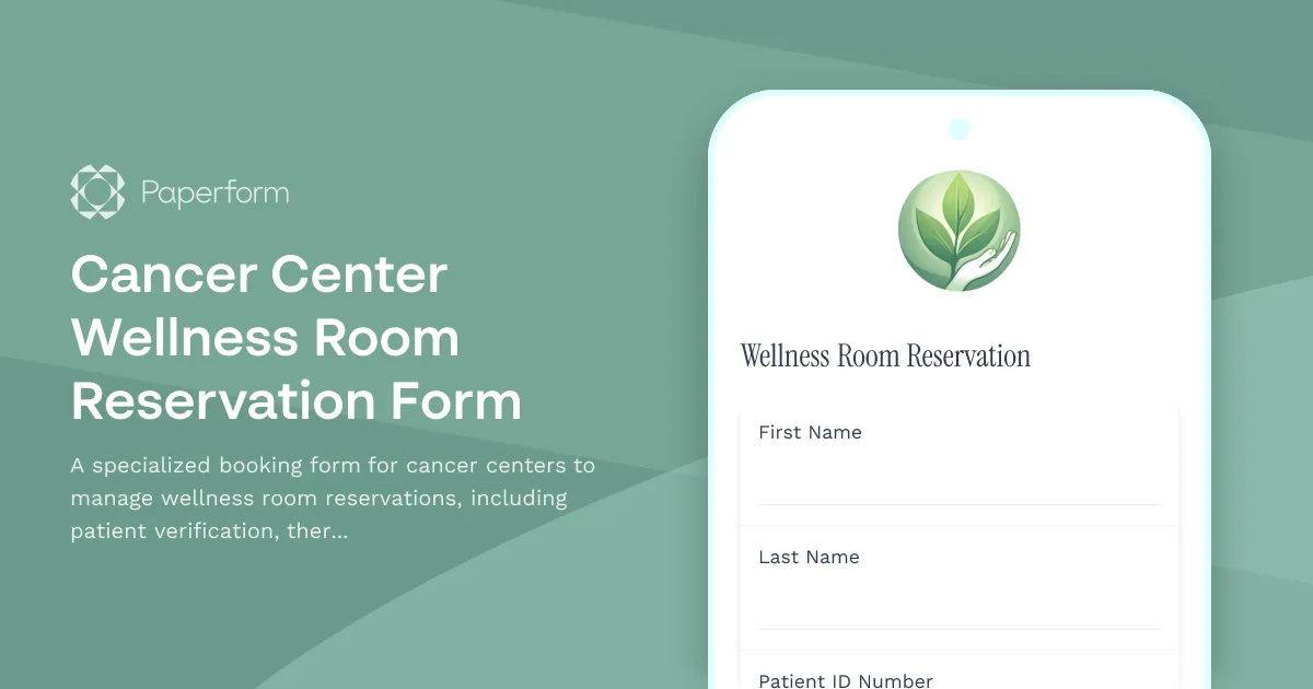 Cancer Center Wellness Room Reservation Form