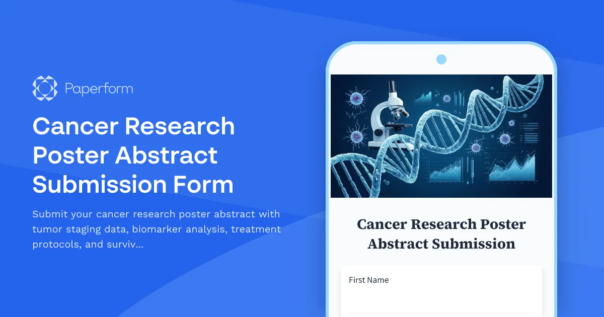 Cancer Research Poster Abstract Submission Form