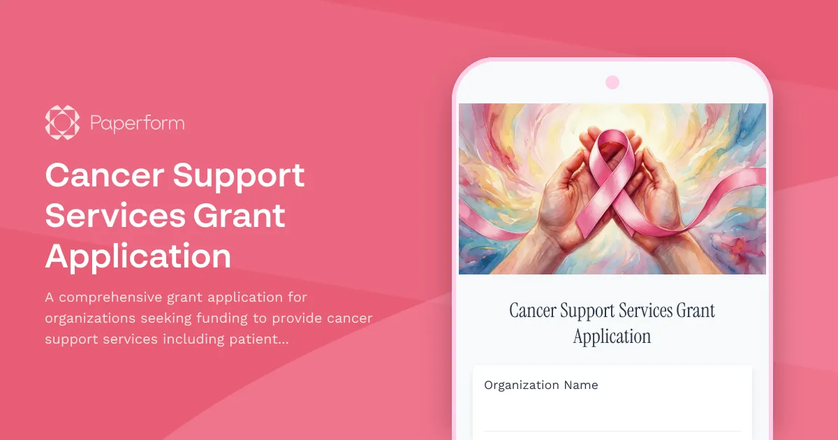 Cancer Support Services Grant Application