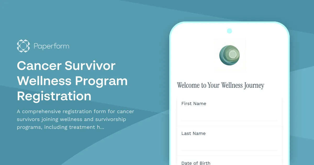 Cancer Survivor Wellness Program Registration
