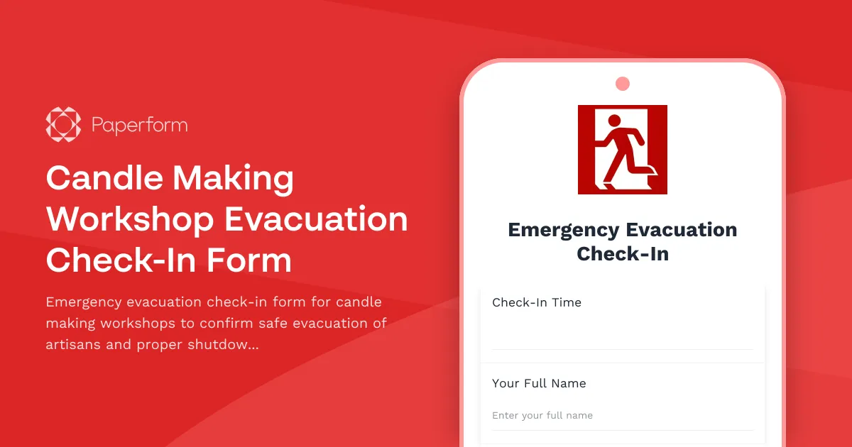 Candle Making Workshop Evacuation Check-In Form