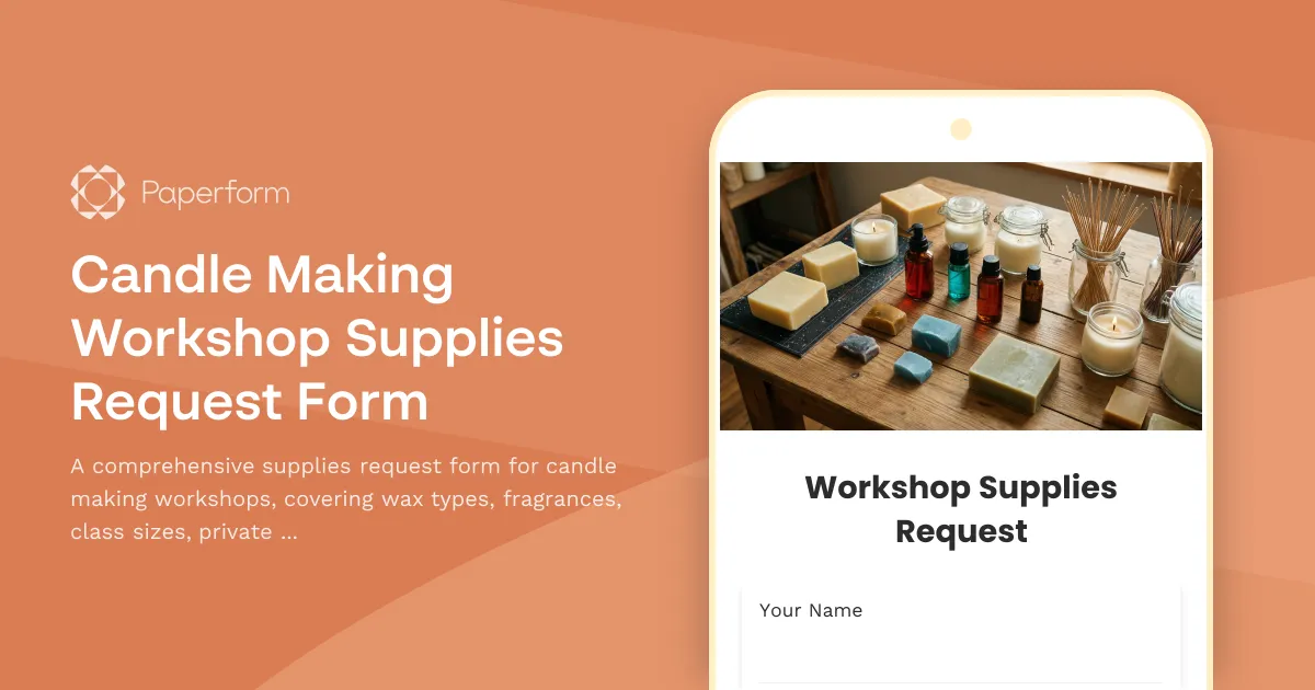 Candle Making Workshop Supplies Request Form