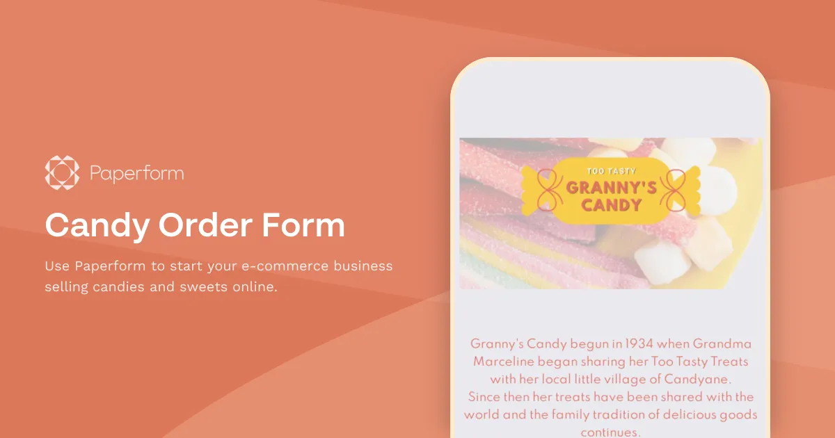 Candy Order Form