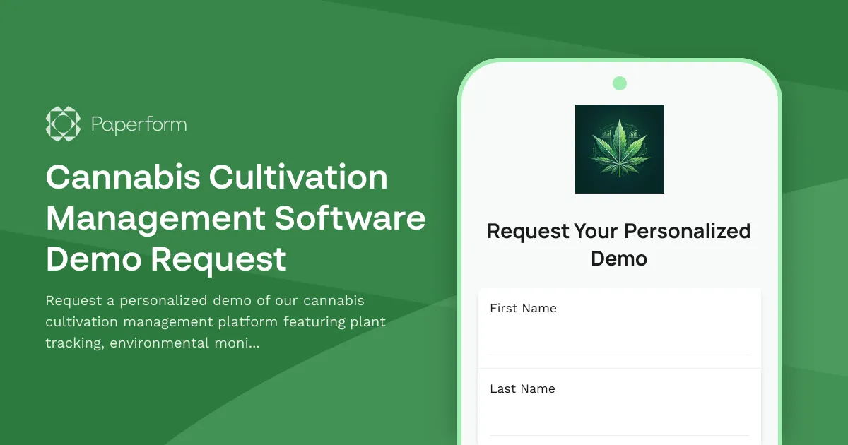 Cannabis Cultivation Management Software Demo Request
