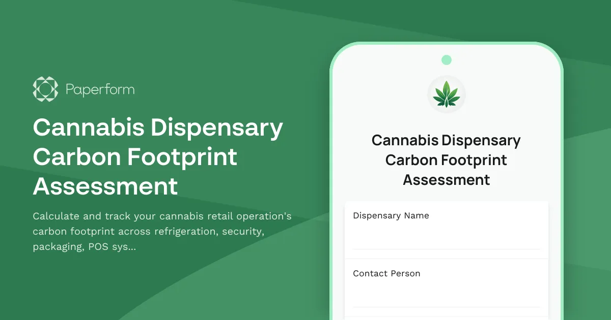 Cannabis Dispensary Carbon Footprint Assessment