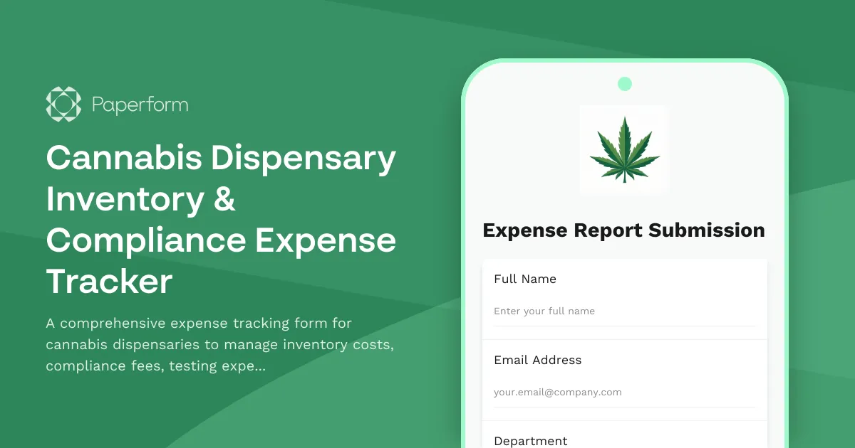 Cannabis Dispensary Inventory & Compliance Expense Tracker