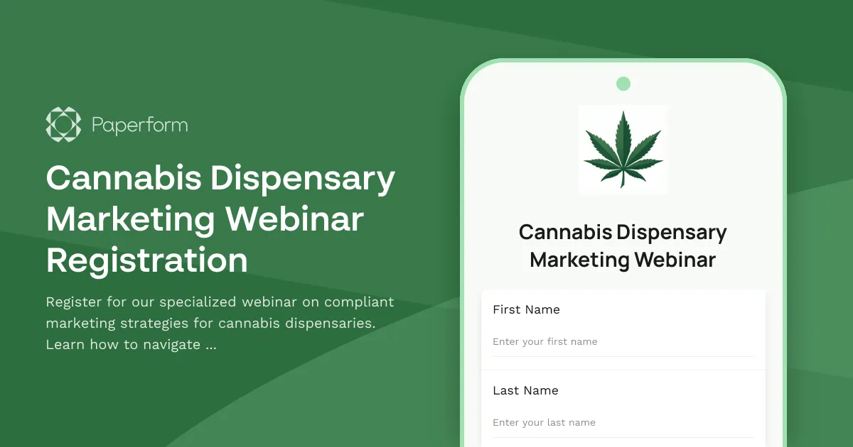 Cannabis Dispensary Marketing Webinar Registration