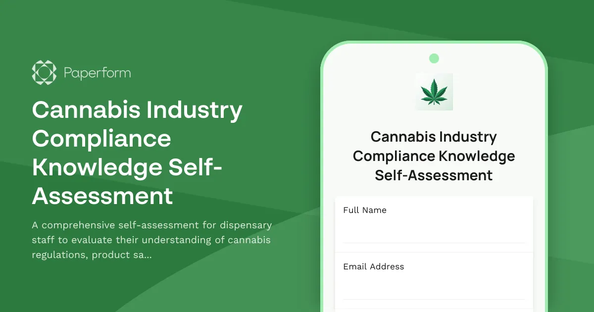 Cannabis Industry Compliance Knowledge Self-Assessment