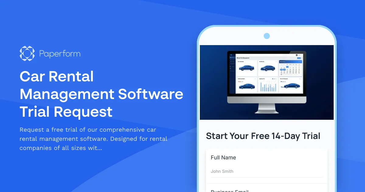Car Rental Management Software Trial Request