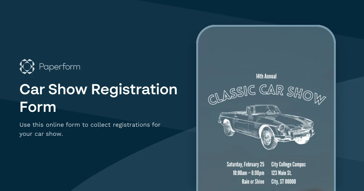 Car Show Registration Form