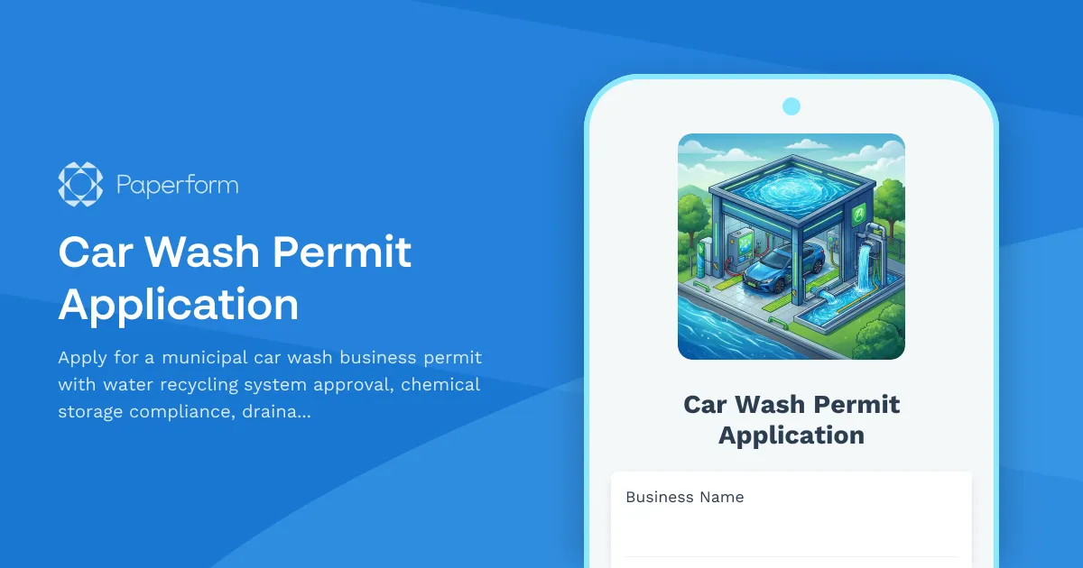 Car Wash Permit Application