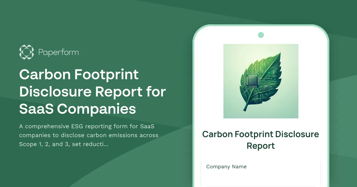 Carbon Footprint Disclosure Report for SaaS Companies