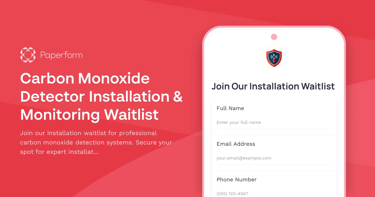 Carbon Monoxide Detector Installation & Monitoring Waitlist