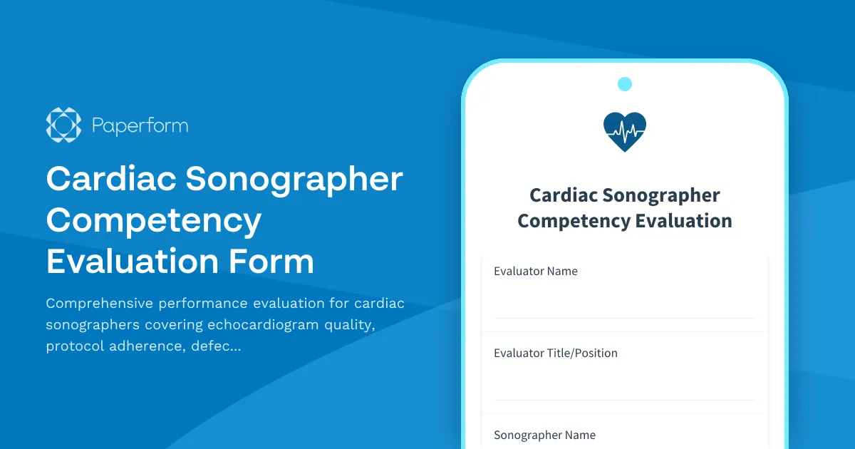 Cardiac Sonographer Competency Evaluation Form