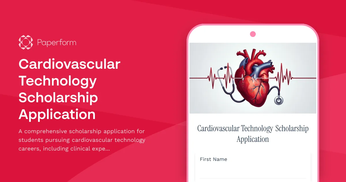 Cardiovascular Technology Scholarship Application