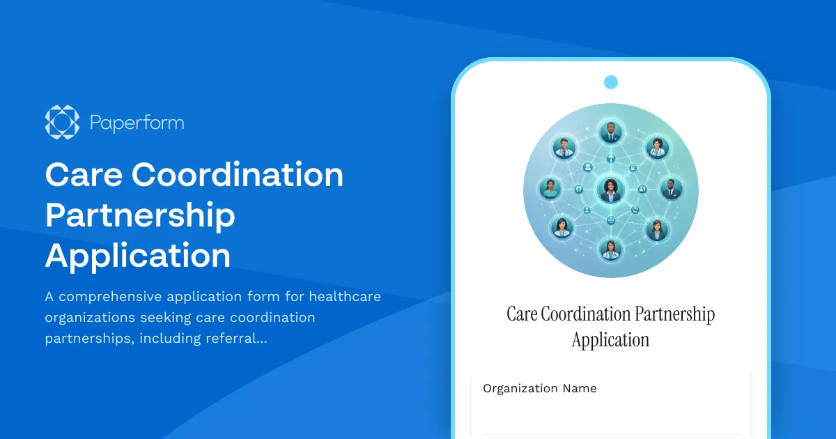 Care Coordination Partnership Application