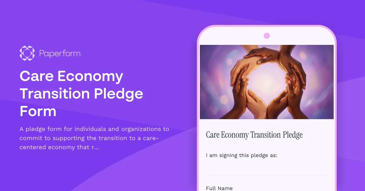 Care Economy Transition Pledge Form