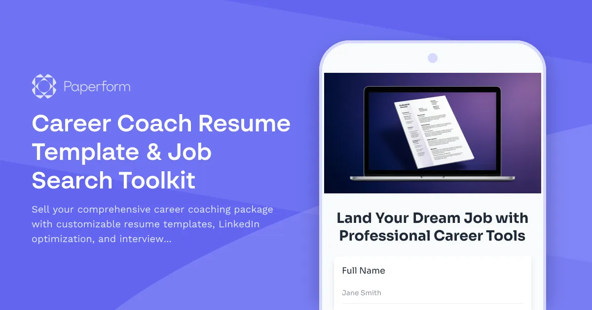 Career Coach Resume Template & Job Search Toolkit