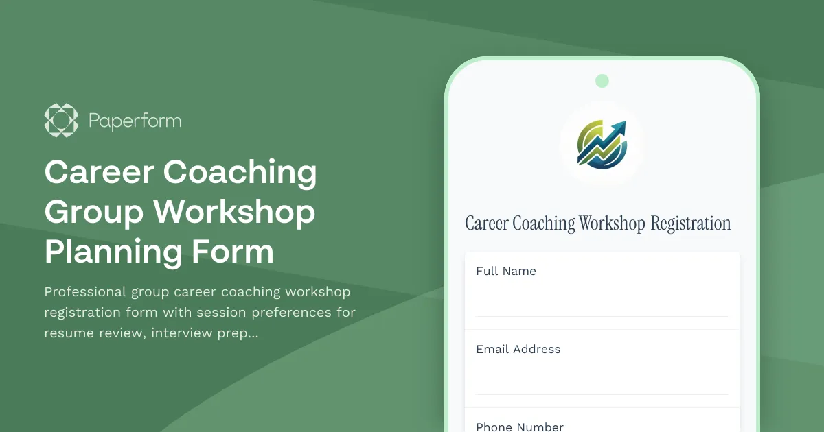 Career Coaching Group Workshop Planning Form