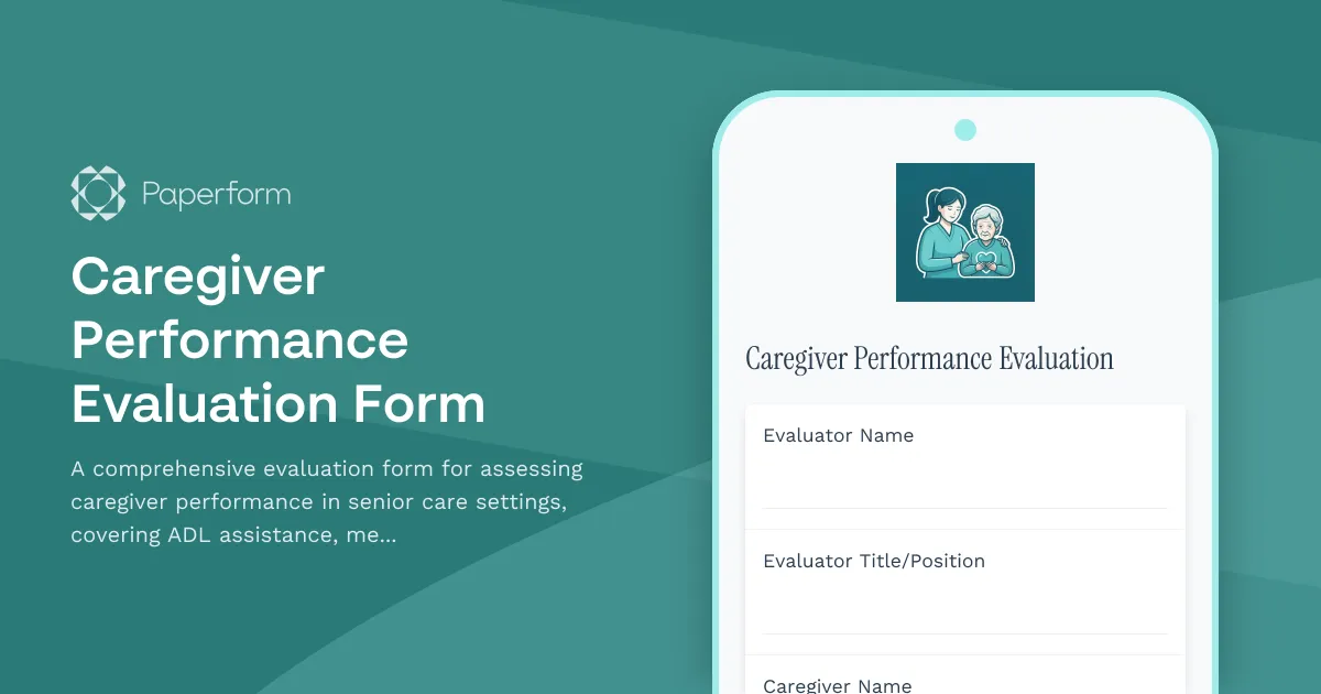 Caregiver Performance Evaluation Form