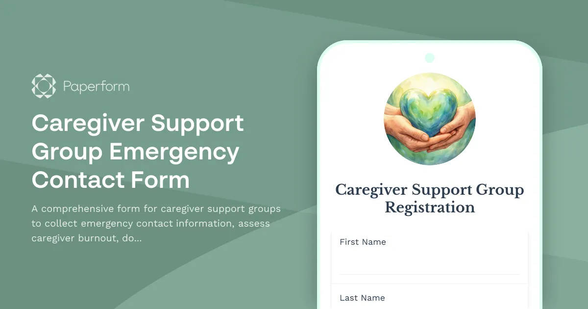 Caregiver Support Group Emergency Contact Form