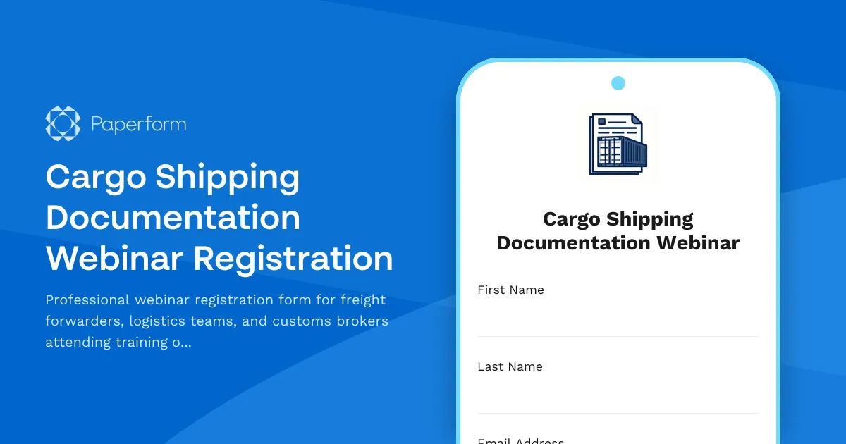 Cargo Shipping Documentation Webinar Registration