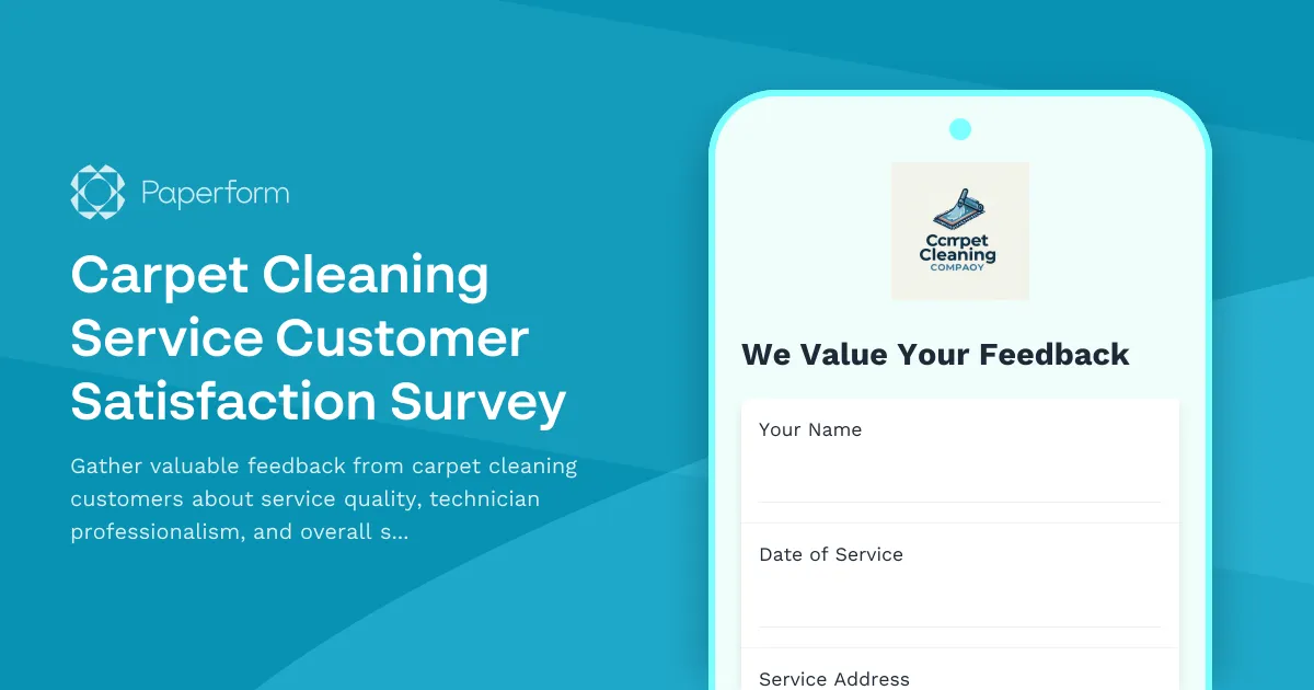Carpet Cleaning Service Customer Satisfaction Survey