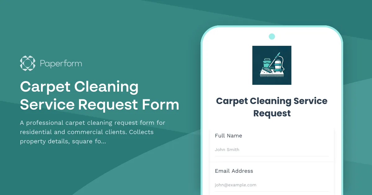 Carpet Cleaning Service Request Form