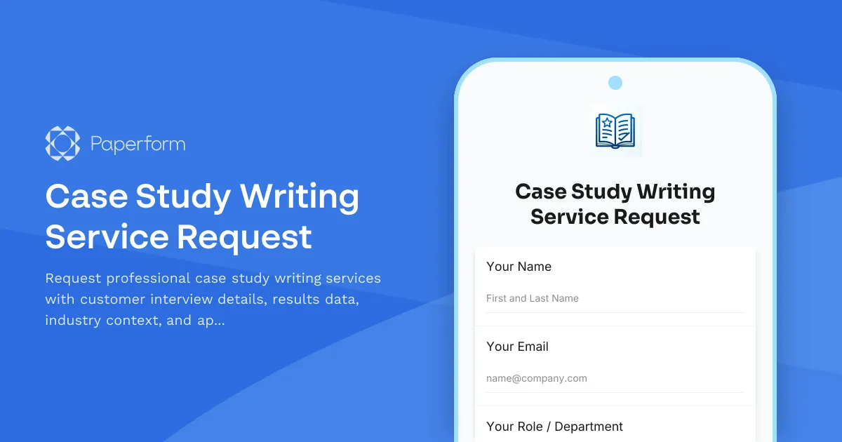 Case Study Writing Service Request