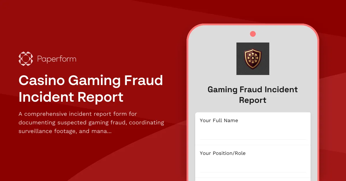 Casino Gaming Fraud Incident Report