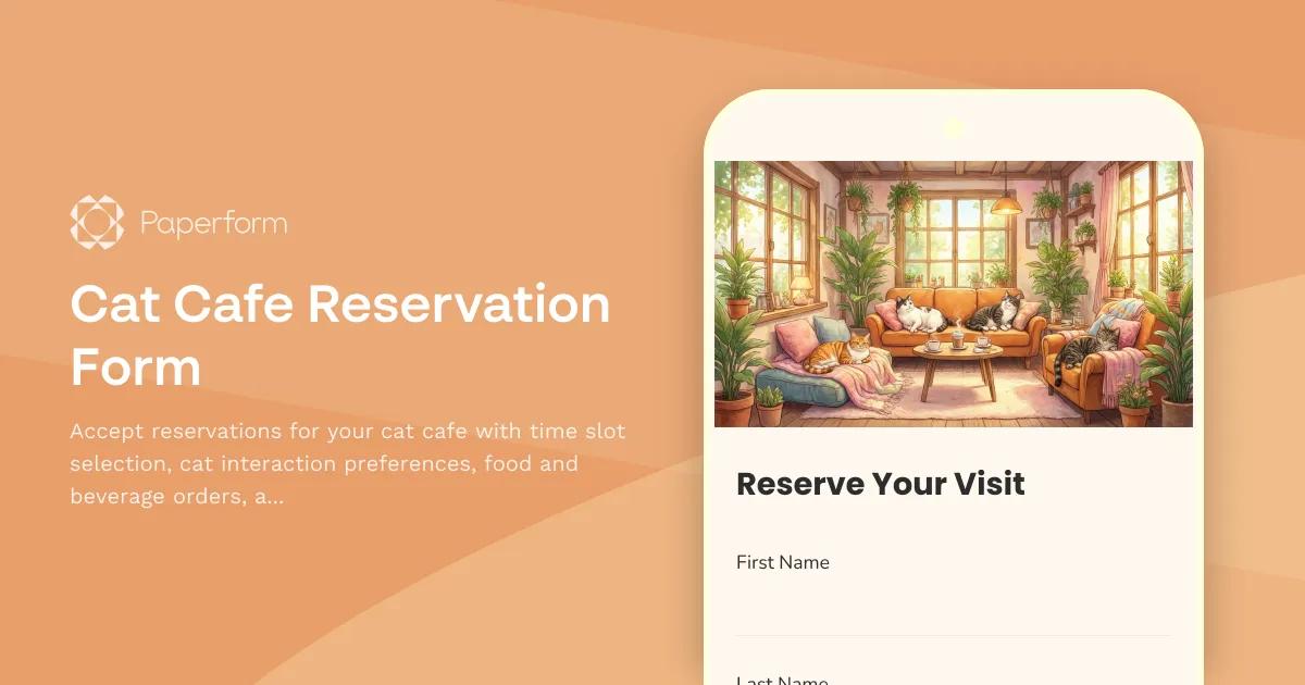 Cat Cafe Reservation Form