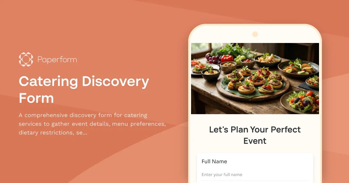Catering Discovery Form