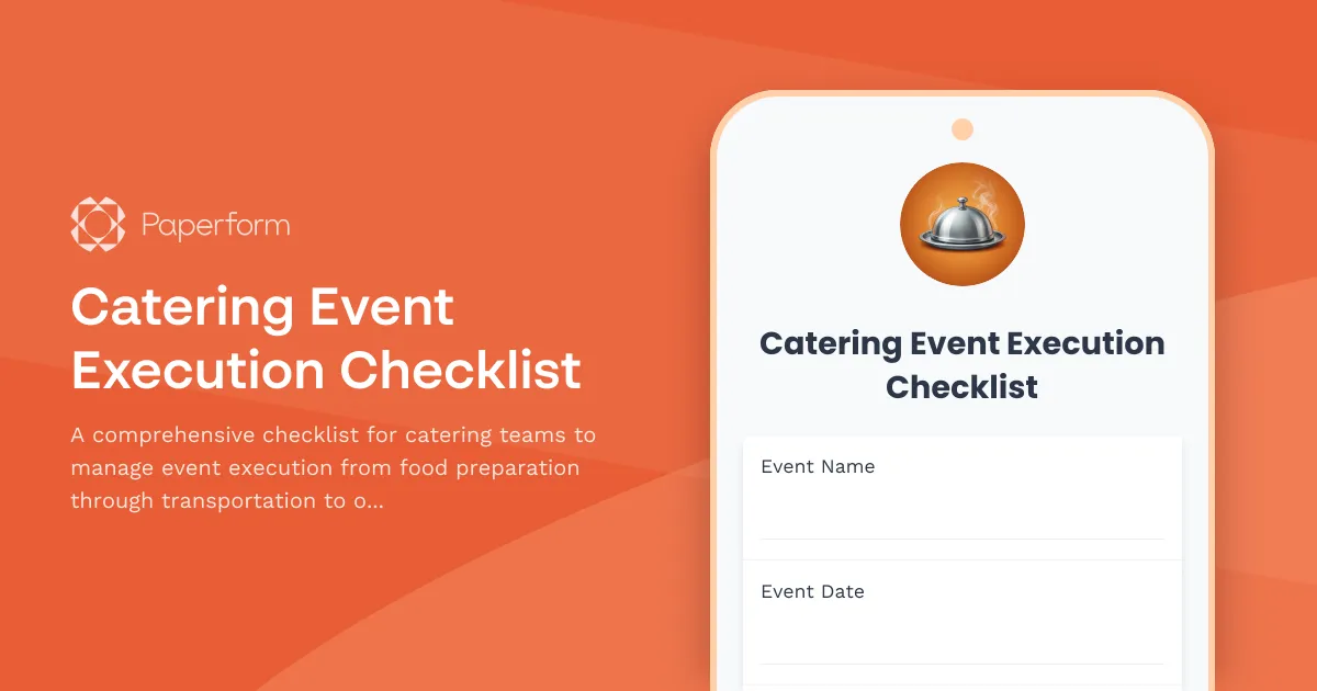 Catering Event Execution Checklist
