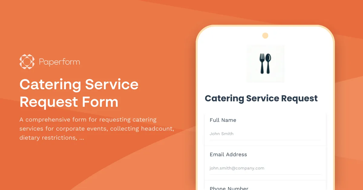 Catering Service Request Form